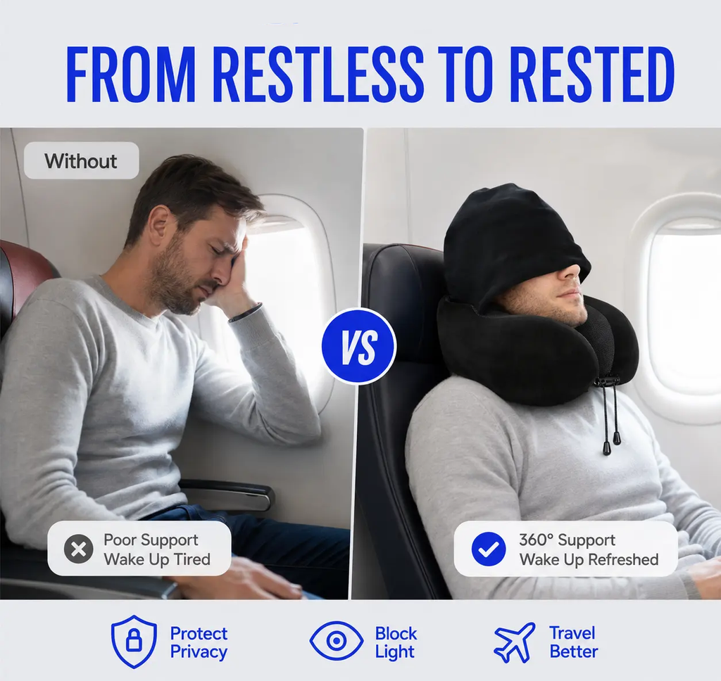 Snored Hooded U-Shaped Travel Pillow