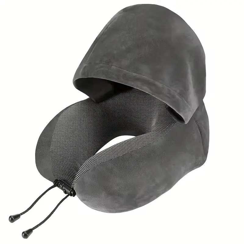 Snored Hooded U-Shaped Travel Pillow