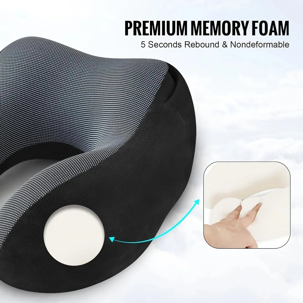 Snored Hooded U-Shaped Travel Pillow